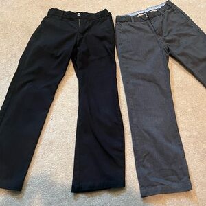 2 pairs dress pants boys, 1 black , 1 grey, Excellent condition size 7 GAP
